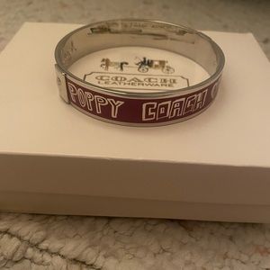 Coach poppy bangle bracelet silver purple new in box
